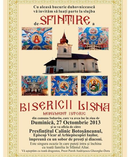 Biserica „Sfinţilor Apostoli Petru şi Pavel” din satul Lişna va fi sfinţită la sfârșitul acestei săptămâni