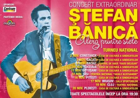 Concert extraordinar în această seară cu Ştefan Bănică la Botoşani. Vezi detalii!