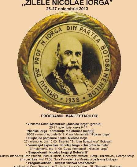 „Zilele Nicolae Iorga” organizate la Muzeul Județean Botoșani