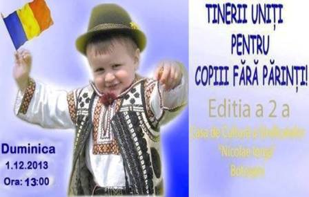 1 decembrie - spectacol caritabil „Tinerii uniţi pentru copiii fără părinţi”