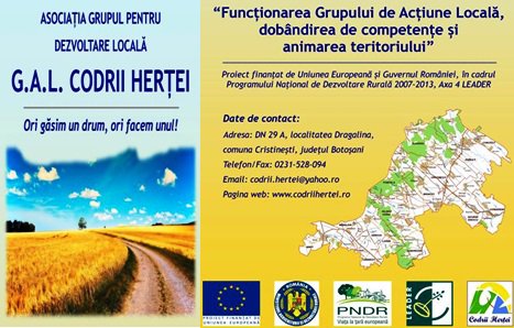 G.A.L. Codrii Herței - Anunț lansare apel de selecție pentru Măsura 413.13 „Încurajarea activităților turistice”