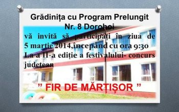 Grădinița nr. 8 Dorohoi organizează …