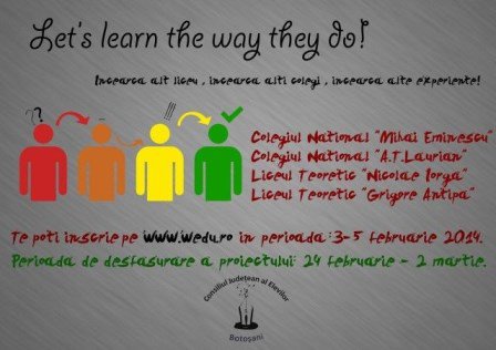 Botoșani - A început derularea activitații școlare în cadrul proiectului „Let’s learn the way they do!”