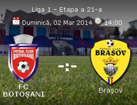FC Botoșani joacă astăzi pe teren propriu cu cei de la FC Brașov