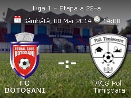 FC Botoșani îi întâlnește astăzi, pe teren propriu, pe cei de la ACS Timişoara