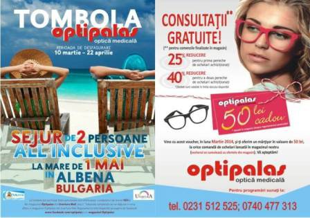 Consultații gratuite, reduceri și sejur all inclusive la Optipalas în Uvertura Mall