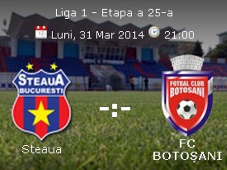 Jucătorii FC Botoșani îi întâlnește astăzi în deplasare pe cei de la Steaua București