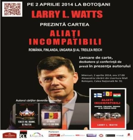 Scriitorul american Larry L. Watts prezent la Uvertura Mall pentru lansare de carte