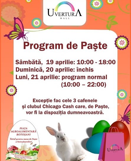 Programul de Paște la Uvertura Mall