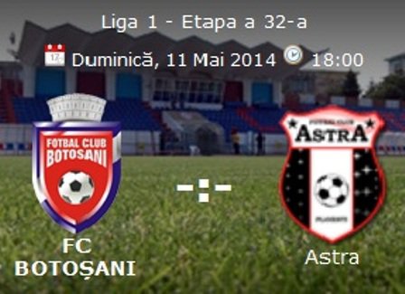 FC Botoșani întâlnește astăzi pe teren propriu pe cei de la Astra Giurgiu