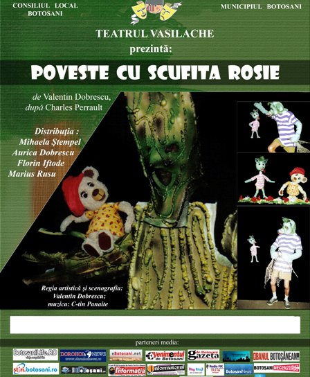 Teatrul pentru Copii şi Tineret „Vasilache” vă invită duminică la „Poveste cu Scufiţa Roşie