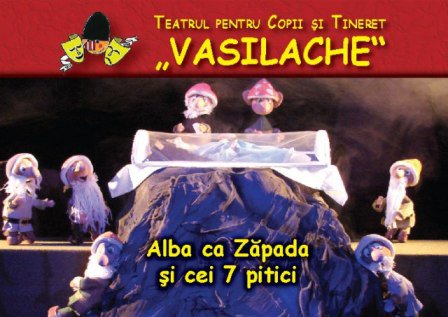 „Albă ca Zăpada și cei 7 pitici”, duminică la Teatrul „Vasilache”.