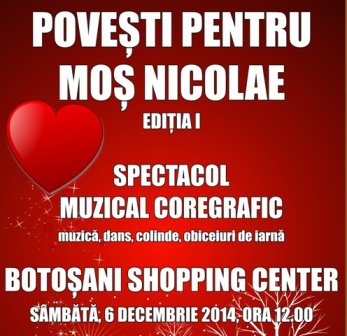 Asociaţia Culturală ARLECHIN Botoşani vă invită la „Poveşti pentru Moş Nicolae”