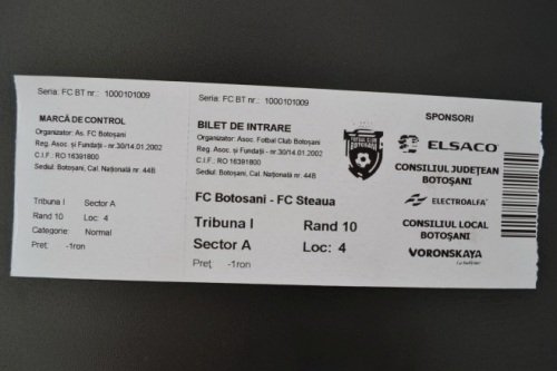 Bilete reduse pentru suporterii FC Botoșani din mediul rural