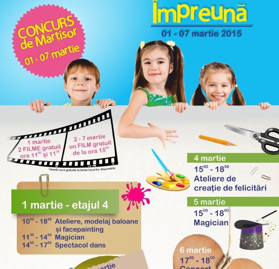 Ateliere de creație și film gratuit pentru copii în Uvertura Mall