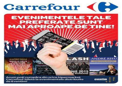 Bilete la evenimentele distribuite de Eventim disponibile în Carrefour