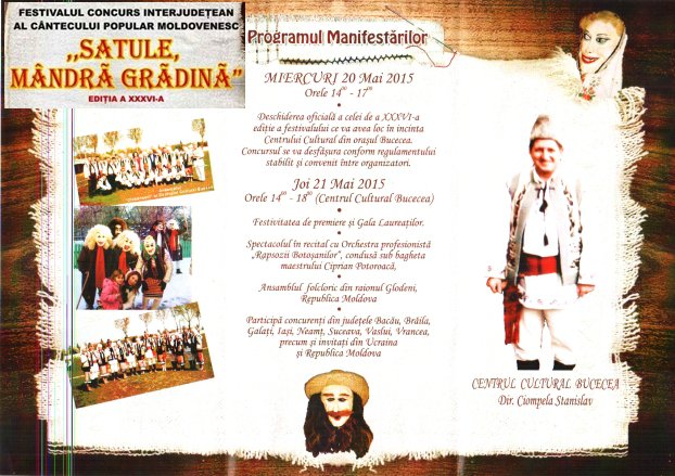 Festivalul-concurs „SATULE, MÂNDRĂ GRĂDINĂ”. Vezi programul!