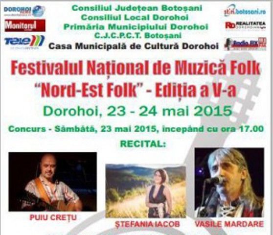 Astăzi la Dorohoi ediția a V-a a Festivalului Naţional de Muzică Folk – „Nord Est Folk”