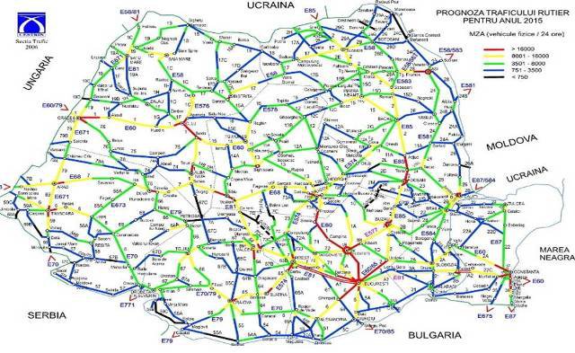 Harta cu starea drumurilor în România în mai 2015. Ce drumuri să eviţi în România