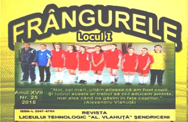 Liceului Tehnologic „Al. Vlahuță” Șendriceni - Un alt premiul I pentru revista „Frângurele”