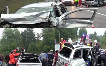 Accident în lanț. Patru persoane, …