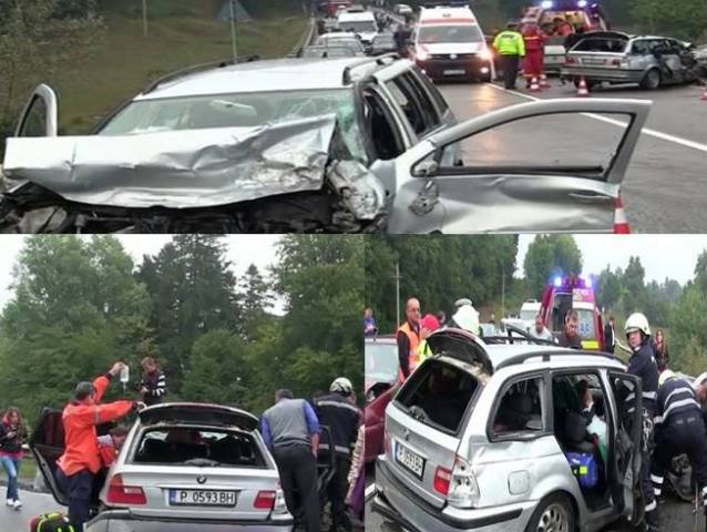 Accident în lanț. Patru persoane, printre care doi tineri care urmau să se căsătorească rănite grav de o mașină scăpată de sub control!