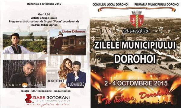 Zilele Municipiului Dorohoi 2015: Vezi lista cu artiștii care au confirmat prezența!