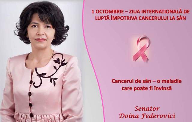 Senator Doina Federovici: Cancerul la sân, o maladie care poate fi învinsă