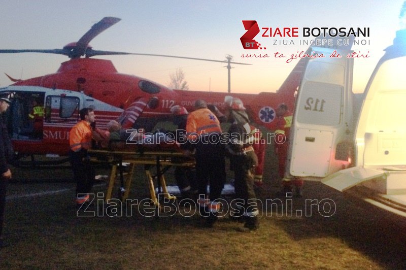 Elicopter SMURD chemat la Dorohoi pentru a prelua de urgență un bărbat după ce a suferit un infarct