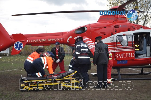 Elicopter SMURD chemat la Dorohoi pentru o femeie aflată în șoc septic – FOTO