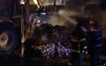 Accident periculos. Un TIR înmatriculat …