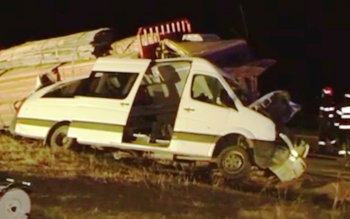 Tragedie pe E85! Microbuzul echipei …