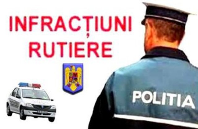 Infracţiuni la regimul rutier, constatate flagrant de către poliţişti.