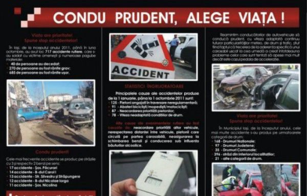 Condu prudent! Alege viaţa! Poliţiştii rutieri vă atenţionează!