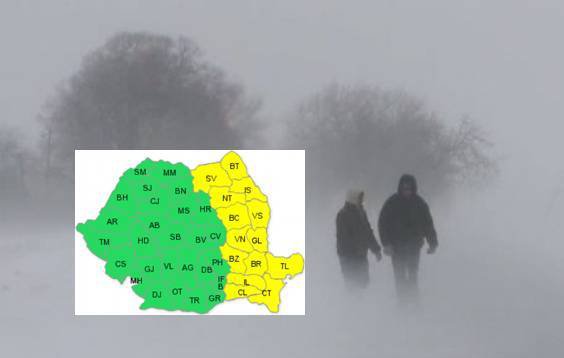Un nou COD GALBEN de ninsori și viscol pentru Botoșani și alte 13 județe