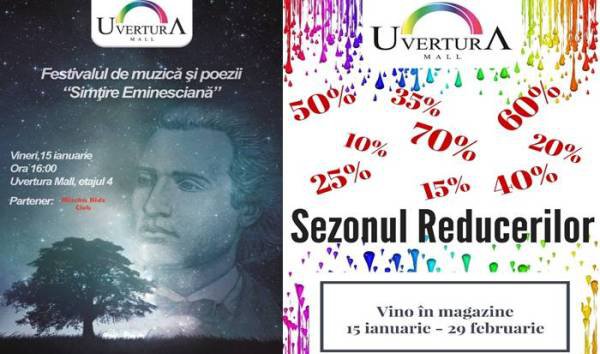 Eminescu, reduceri și ateliere - Evenimente pentru toate vârstele în acest week-end la Uvertura Mall