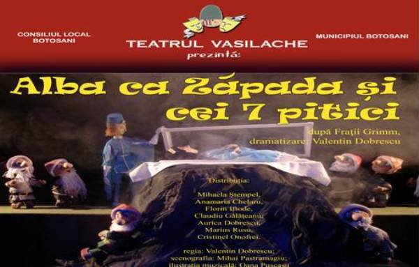 „Albă ca Zăpada și cei 7 pitici” în acest week-end la Teatrul „Vasilache”