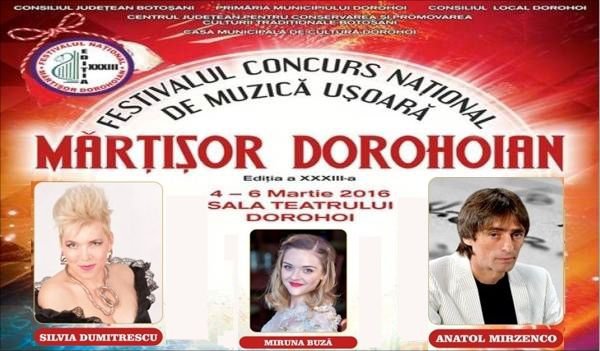 Festivalul „Mărțișor Dorohoian” 2016 - ediția XXXIII. Vezi programul și artiștii invitați!