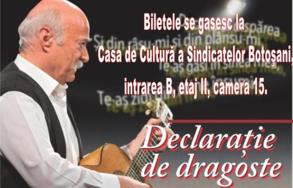 Concert extraordinar susținut de Tudor Gheorghe la Botoșani „Declarație de dragoste”