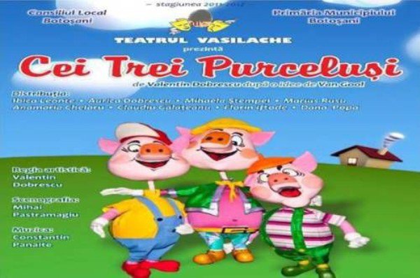 De Ziua Internaţională a Teatrului – Cei trei purceluşi – la „Vasilache”