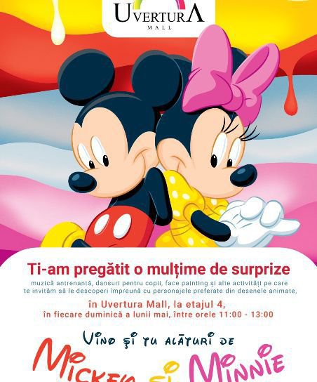 Distracția continuă astăzi la Uvertura Mall cu Mickey și Minnie!