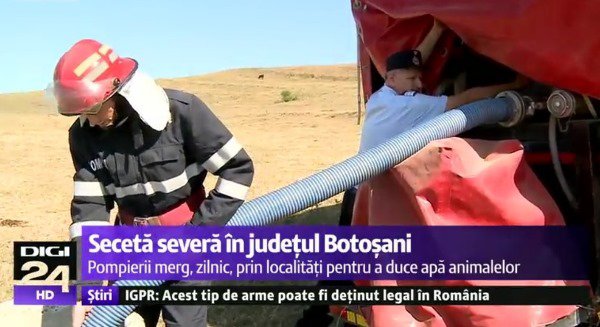 Secetă severă în judeţul Botoşani. Pompierii merg zilnic pentru a duce apă în localitățile afectate