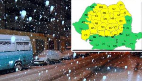 Atenționări ANM pentru județul Botoșani! Cod galben de ploi, ninsori și vânt puternic