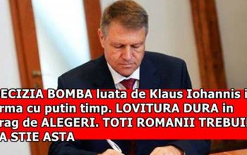 Decizia bombă luată de Klaus …