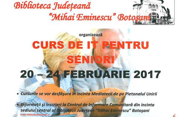 Cursul de IT pentru Seniori revine în februarie, la Biblioteca „Mihai Eminescu”