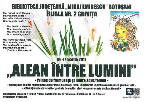 „Ziua Internaţională a Femeii”, serbată în perioada 6-17 martie la Biblioteca Judeţeană Botoşani