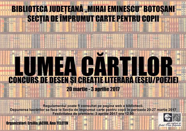 Festivitatea de premiere a concursului „Lumea cărţilor prin desen şi creaţie literară”, la Biblioteca Botoșani