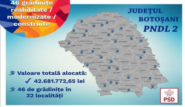 41 de milioane de euro pentru reabilitarea și construirea de unități de învățământ în județul Botoșani – 144 de obiective