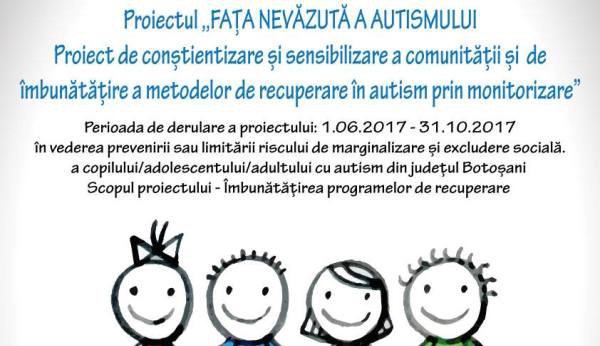 „Fața nevăzută a autismului”, un proiect pentru 46 de copii cu autism din Botoșani