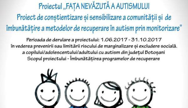 „Fața nevăzută a autismului”, un proiect pentru 46 de copii cu autism din Botoșani